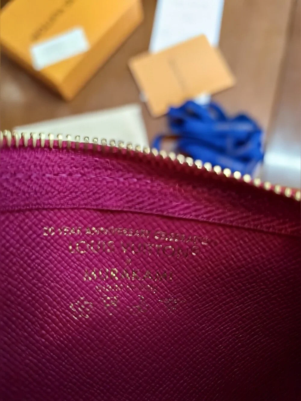 Louis Vuitton White Multicolor Monogram Key Pouch with Gold Hardware